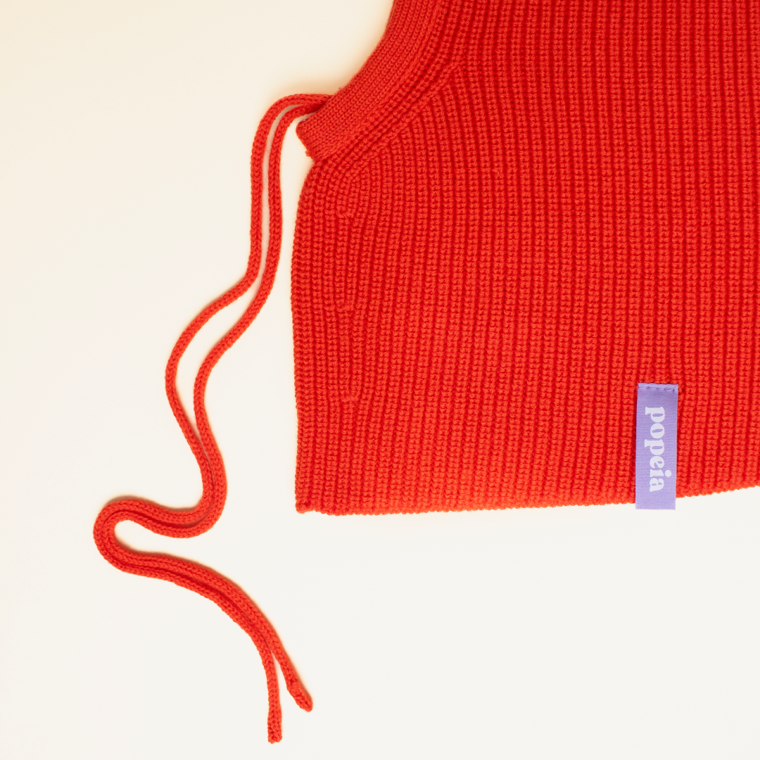 Balaclava aus Merinowolle - popeia Rot