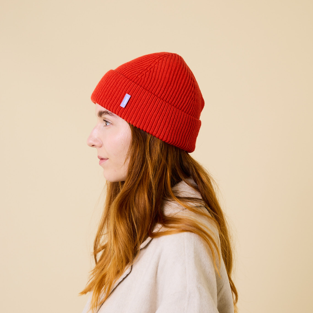 Beanie aus Merinowolle - popeia Rot