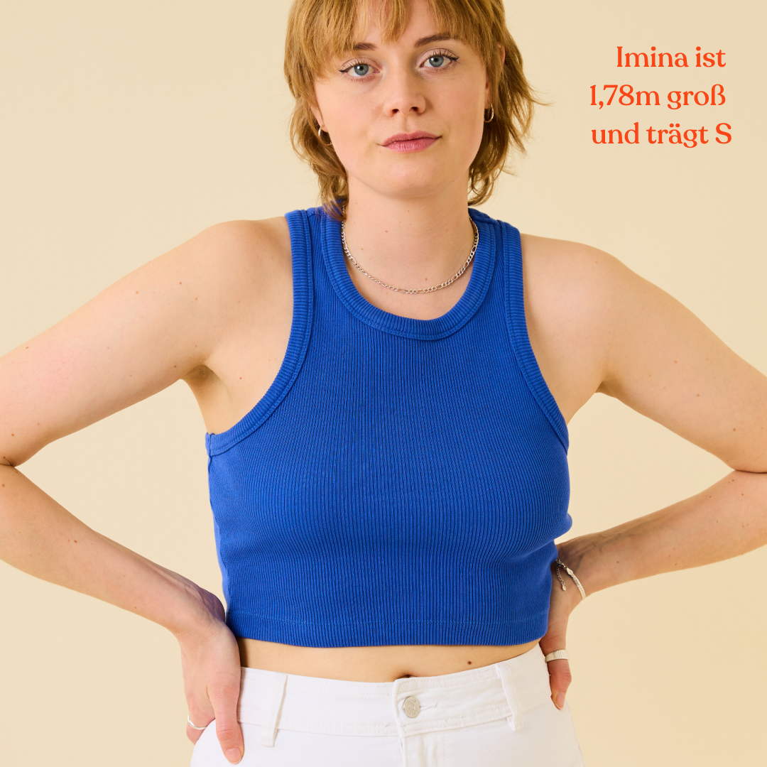 The 24/7 Crop Top aus Bio-Baumwolle in Königsblau