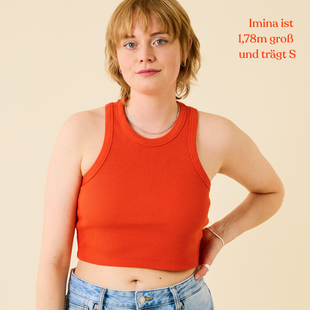 The 24/7 Crop Top aus Bio-Baumwolle in popeia Rot