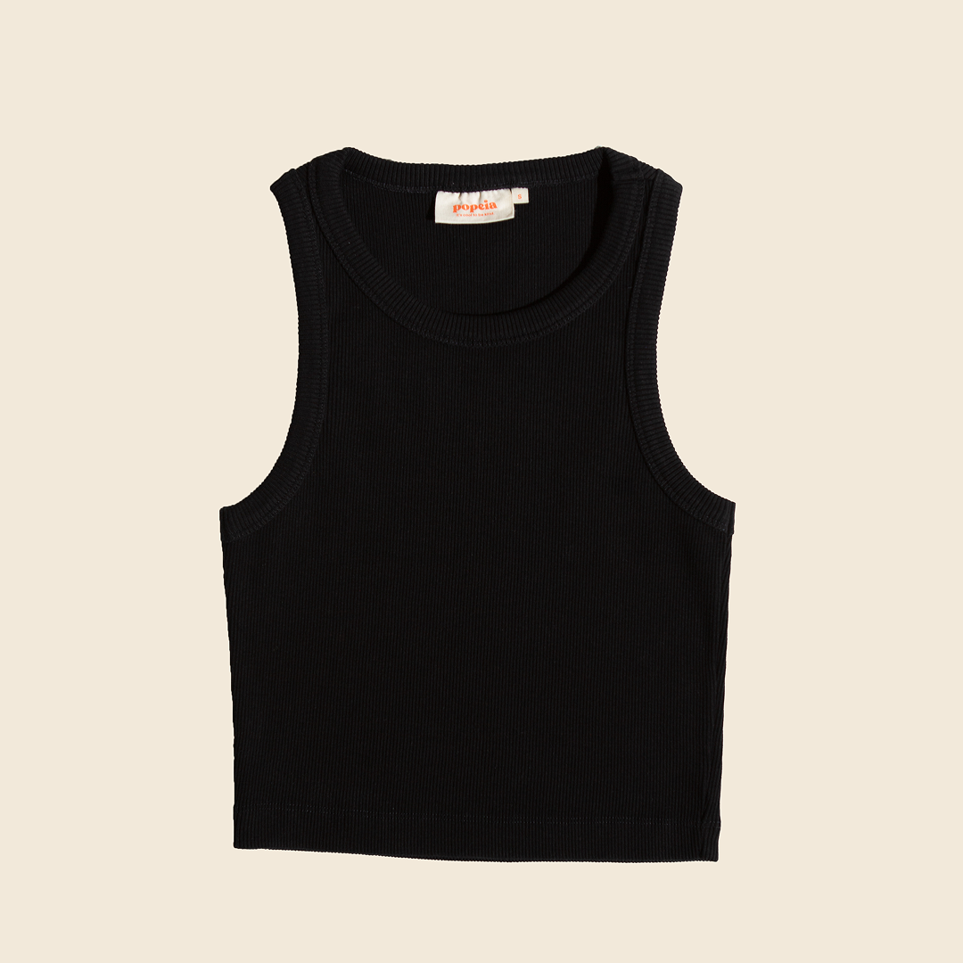 The 24/7 Crop Top aus Bio-Baumwolle in Schwarz