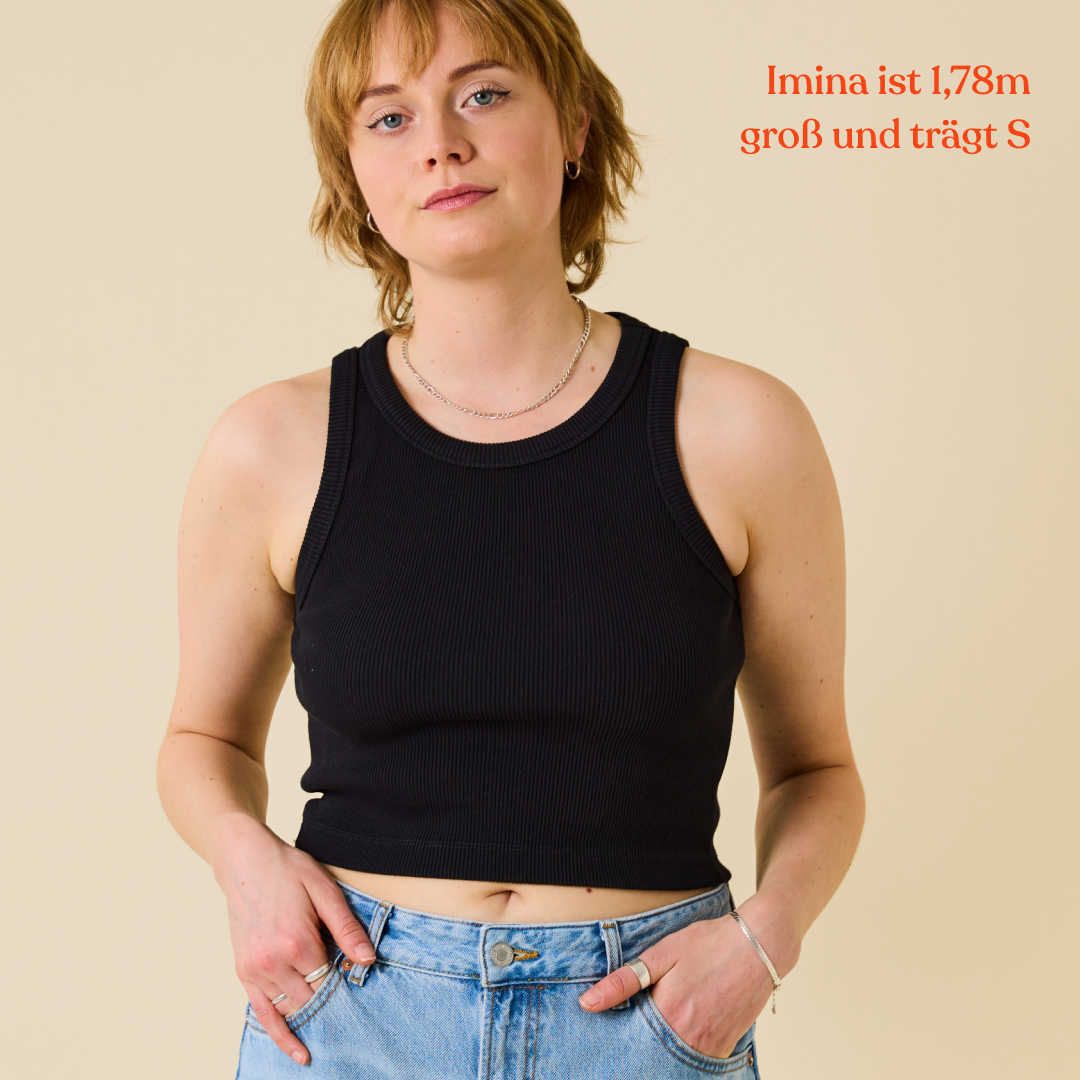 The 24/7 Crop Top aus Bio-Baumwolle in Schwarz