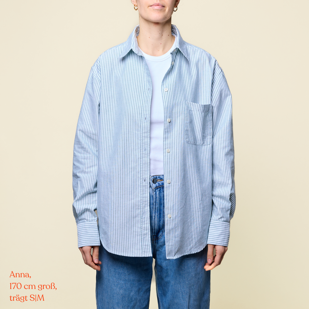 Organic Cotton Shirt (Striped) in Green/White