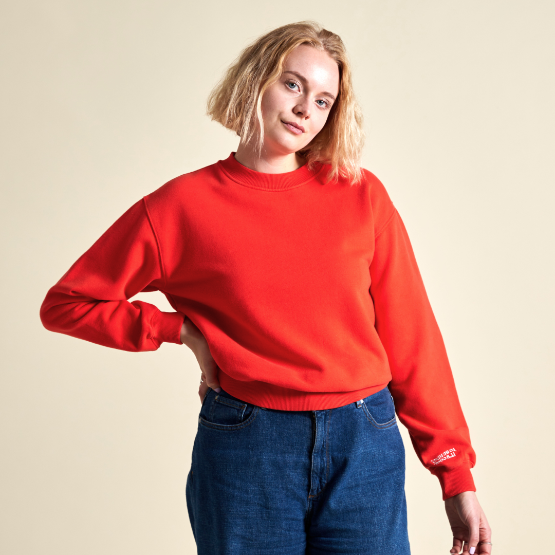 Kindness Sweater aus Bio-Baumwolle in popeia Rot