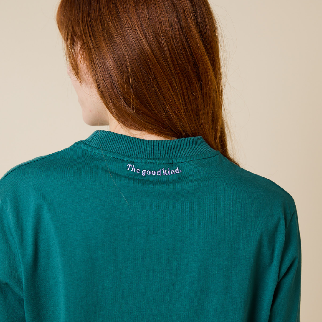 Langarmshirt aus Bio-Baumwolle in College Grün