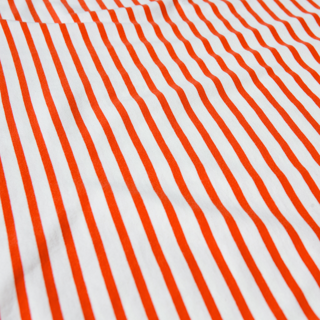 Langarmshirt Gestreift aus Bio-Baumwolle in Popeia Rot/Off-White