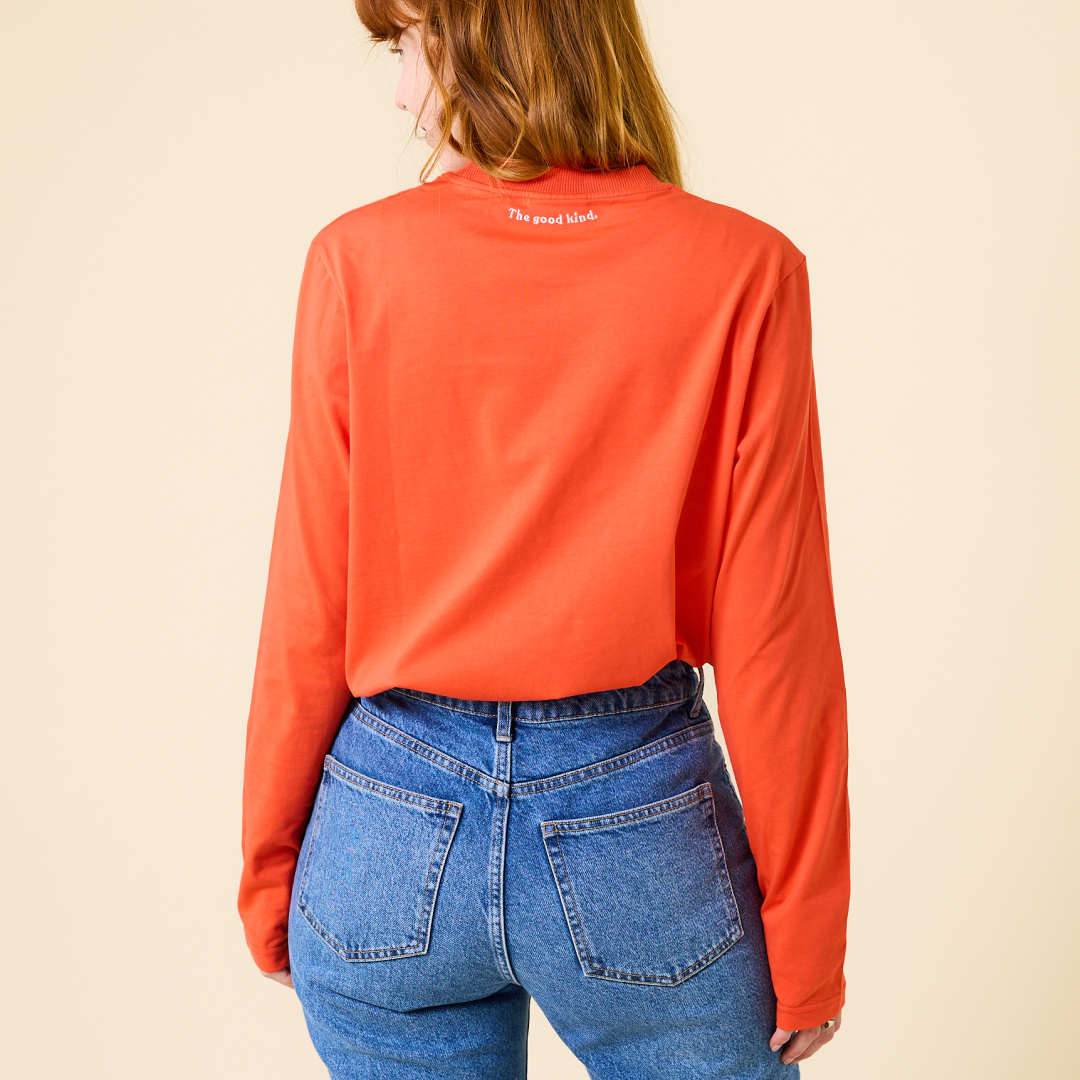Langarmshirt aus Bio-Baumwolle in popeia Rot