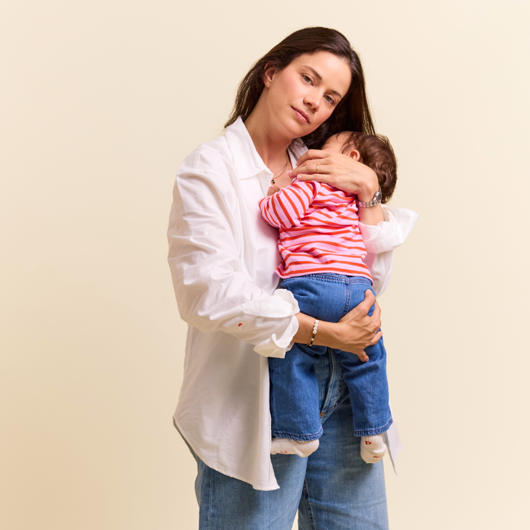 Baby Long-Sleeved Striped Organic Cotton Shirt in Pink/Red