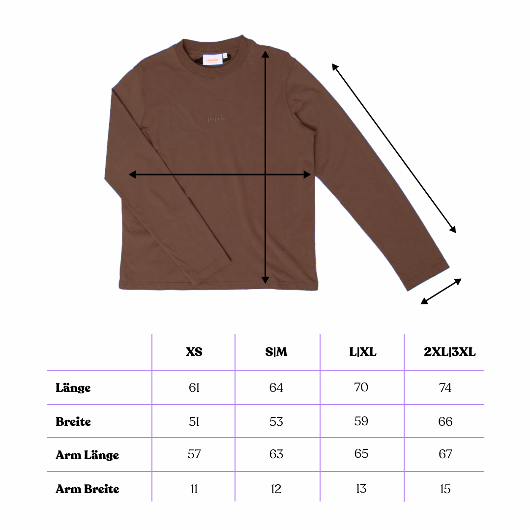 Langarmshirt aus Bio-Baumwolle in Dunkelbraun