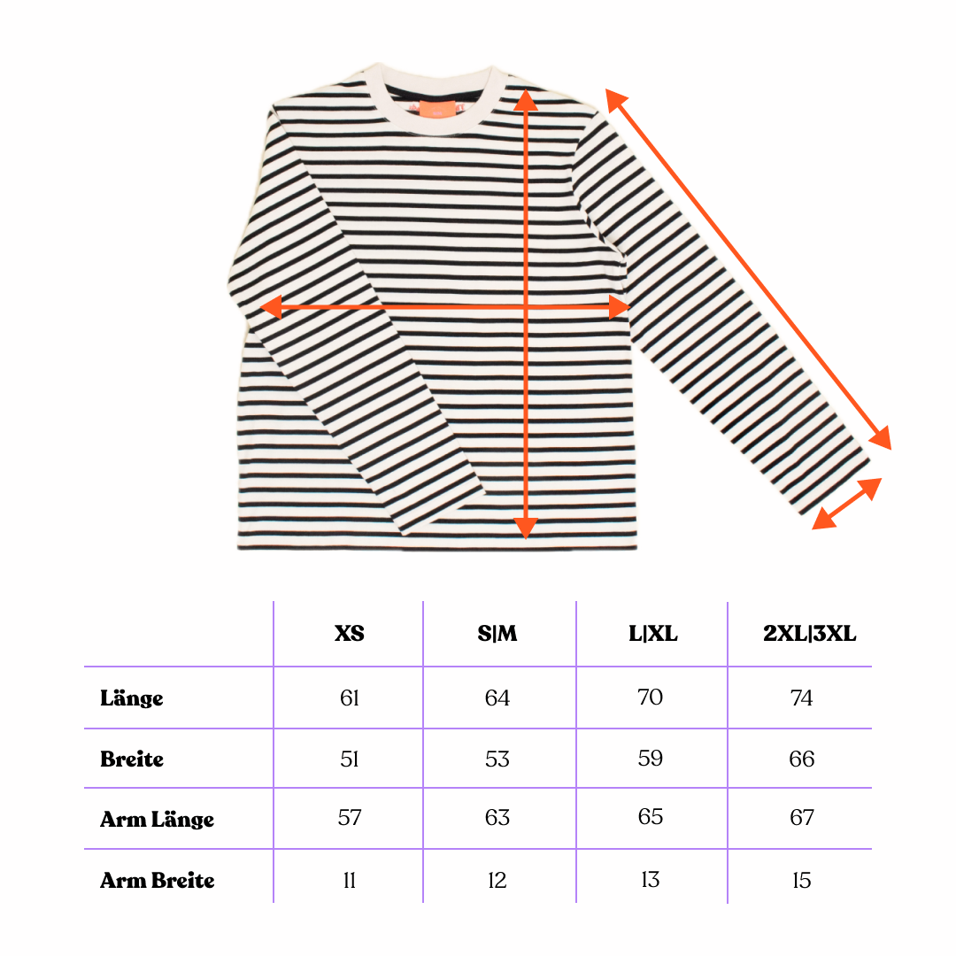 Langarmshirt Gestreift aus Bio-Baumwolle in Schwarz/Off-White