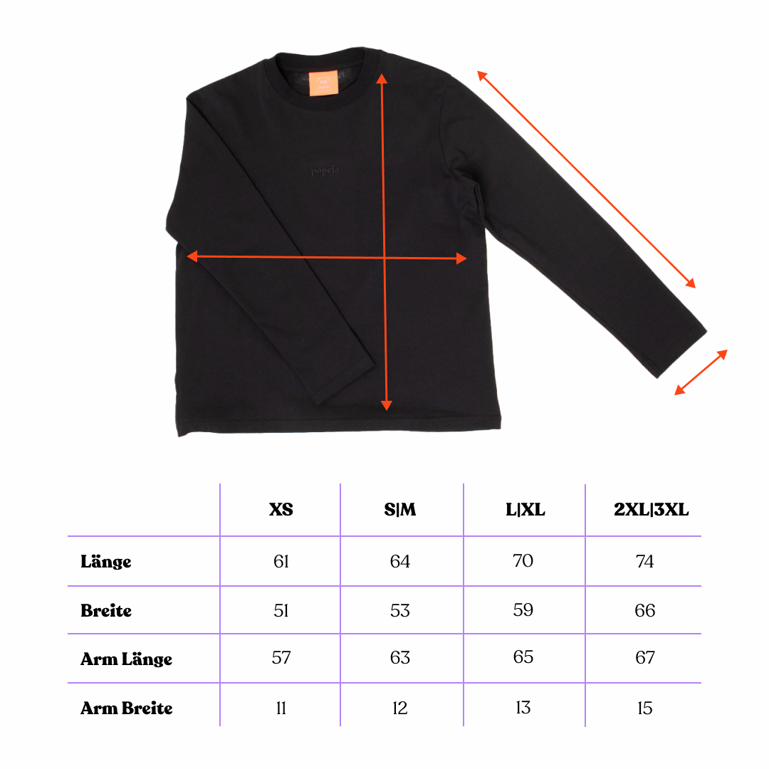 Langarmshirt aus Bio-Baumwolle in Schwarz