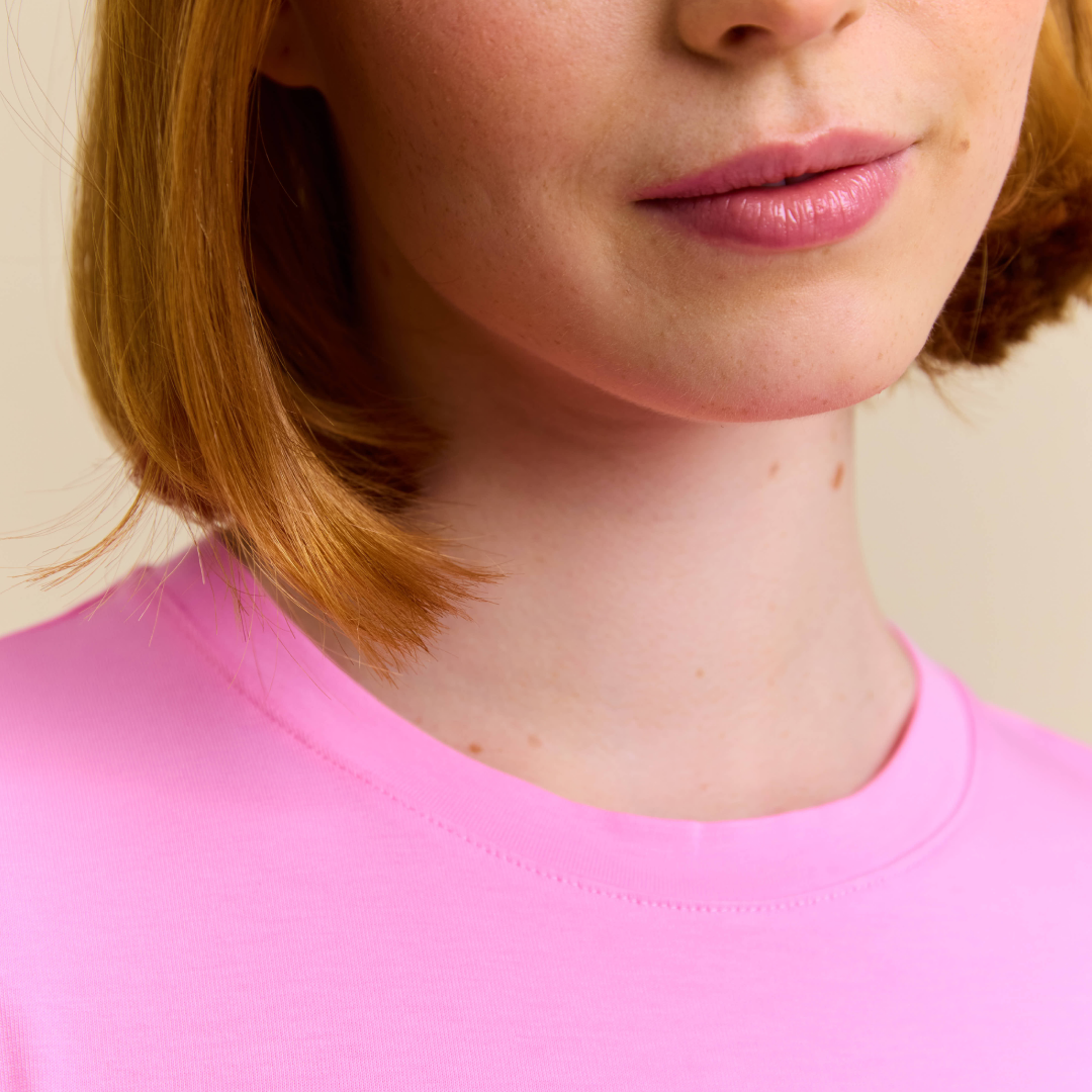 Tight T-Shirt aus Bio-Baumwolle in Pink