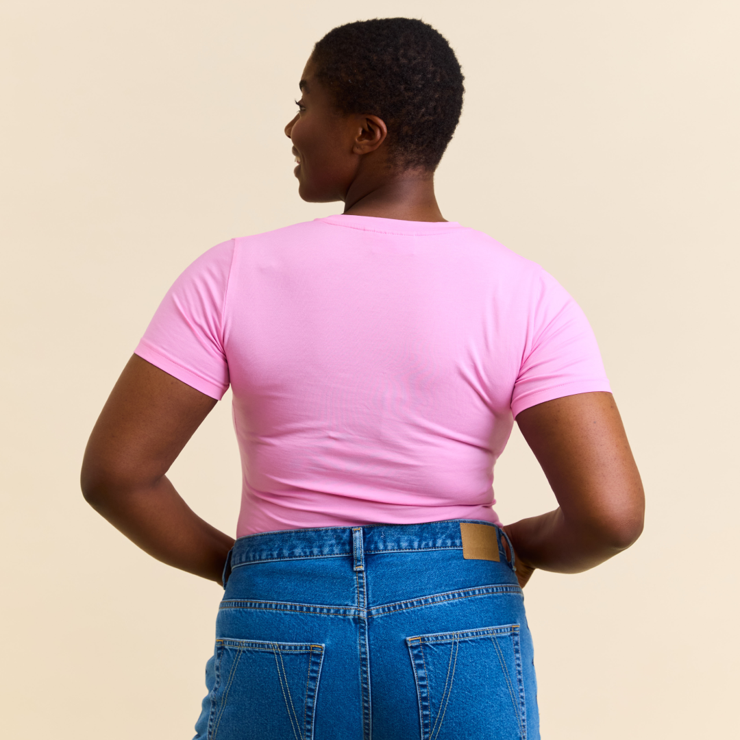 Tight T-Shirt aus Bio-Baumwolle in Pink