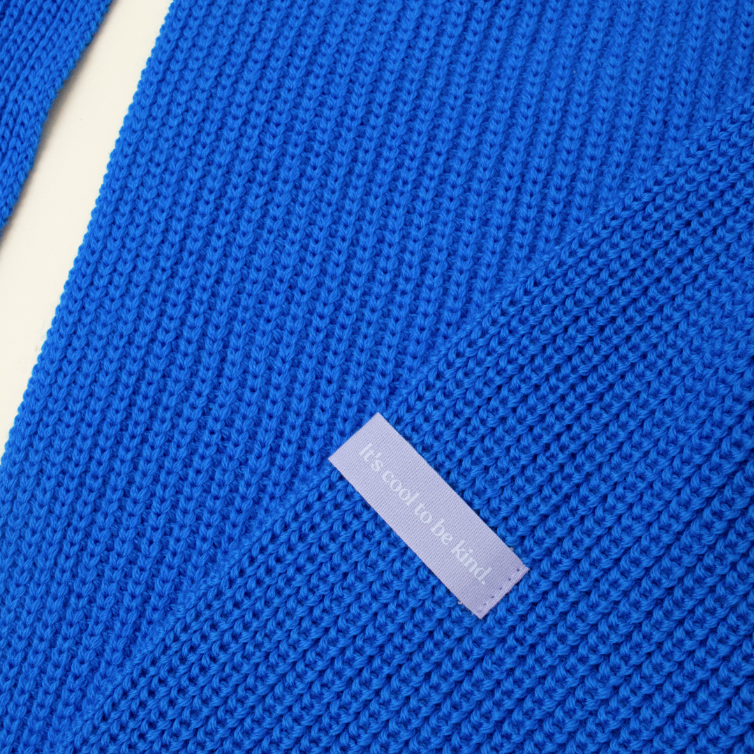 Merino Wool Scarf - Blue