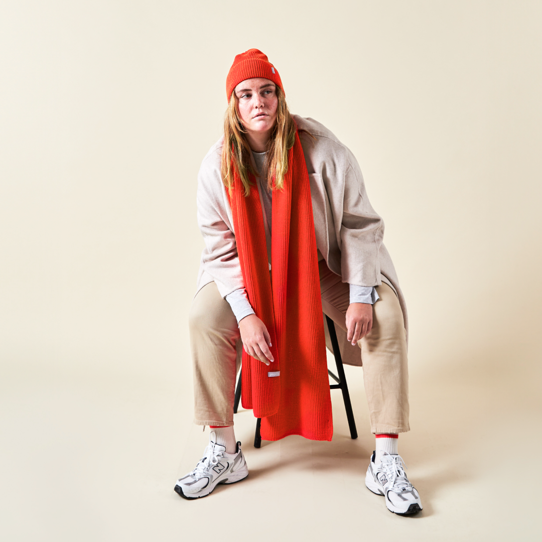Special Beanie & Schal im Set - Rot