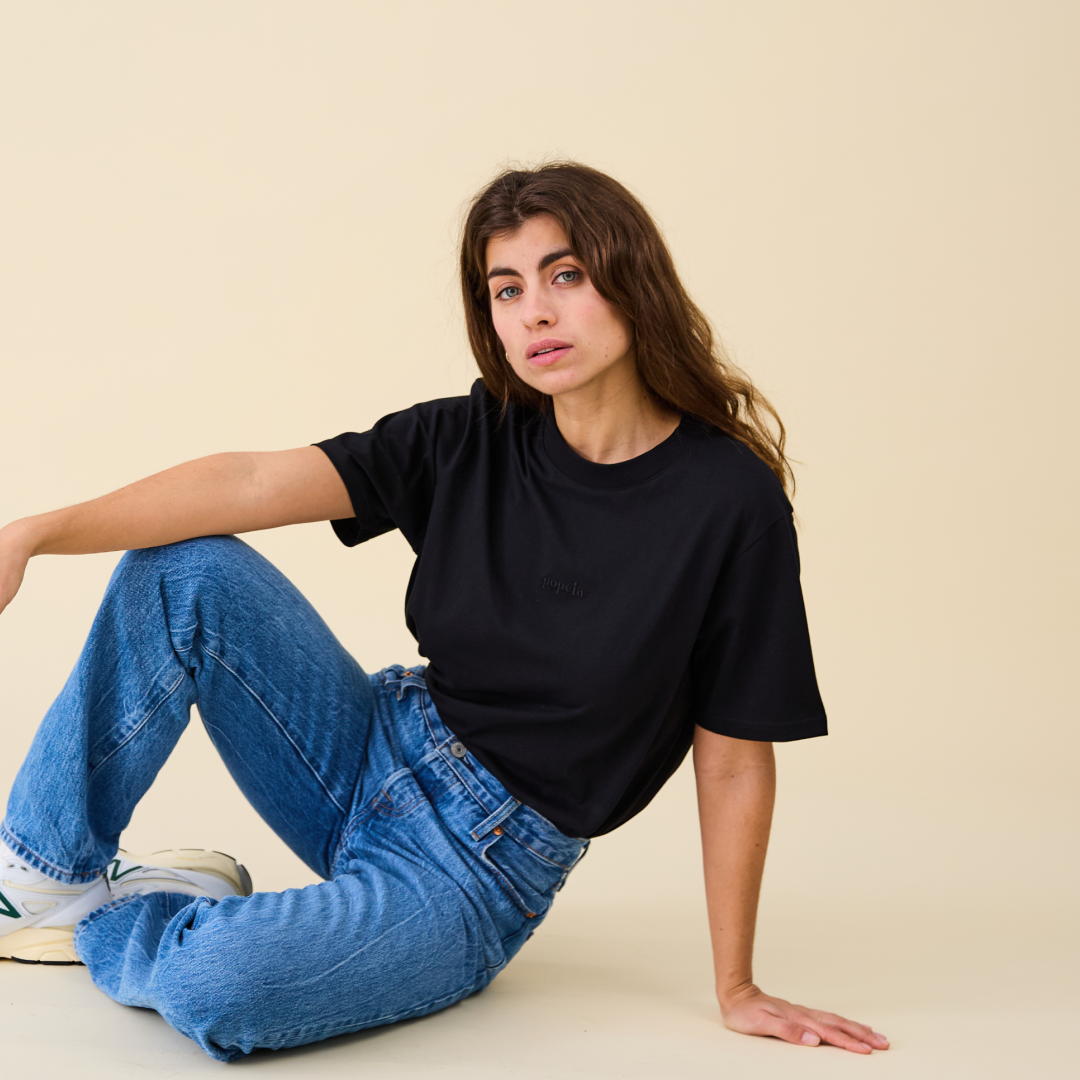 T-Shirt Set in Schwarz