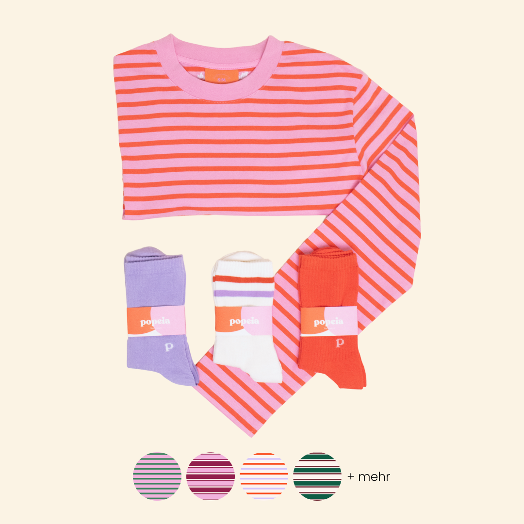 Mix & Match Langarmshirt Gestreift im Set