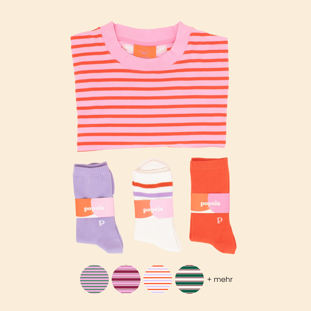 Mix & Match T-Shirt Gestreift im Set
