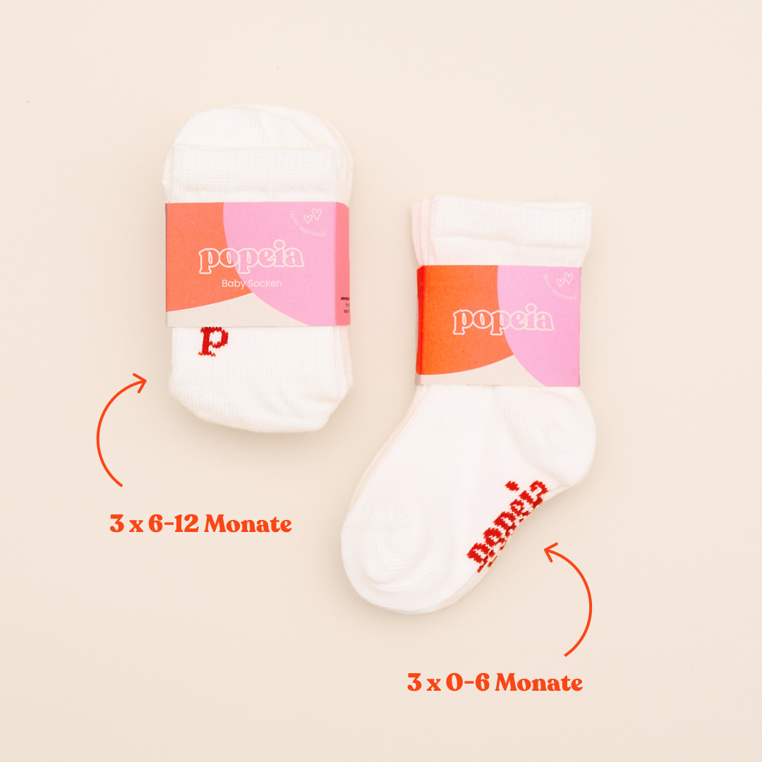Gemischtes Set (Baby): Socken aus Bio-Baumwolle in Off-White in 2 Größen