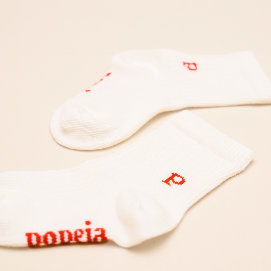 Mixed Set (Baby): Organic Cotton Socks in Off-White in 2 Sizes
