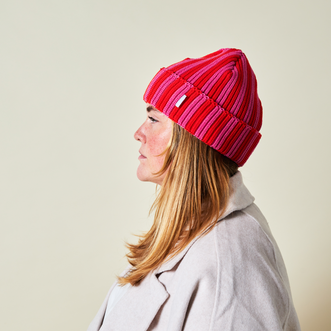 Special Beanie & Schal im Set - Rot
