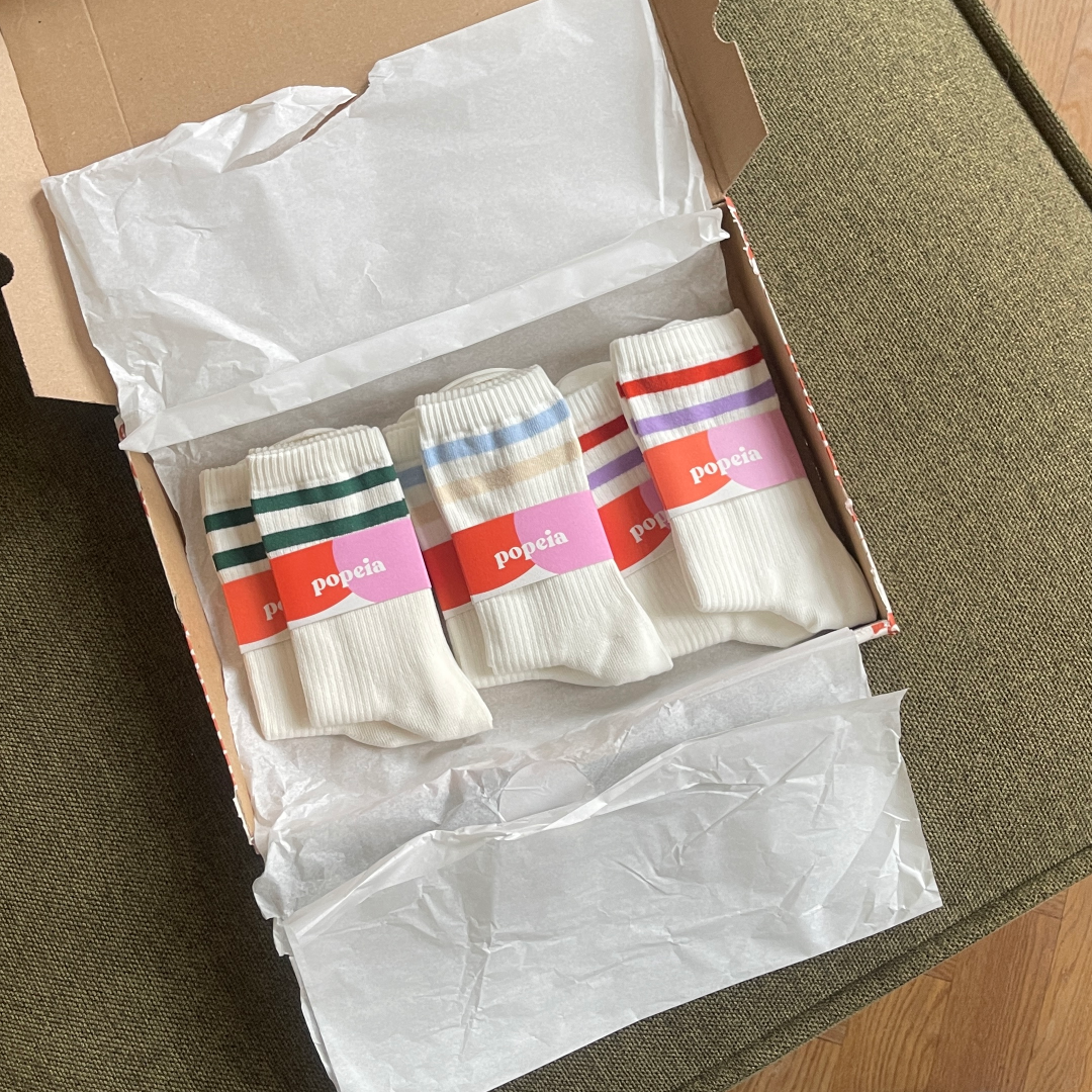 The Sporty Set: Socken aus Bio-Baumwolle in Off-White