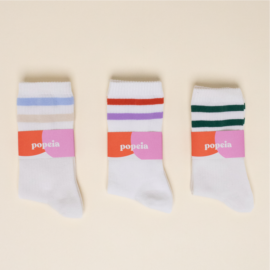 The Sporty Set: Socken aus Bio-Baumwolle in Off-White