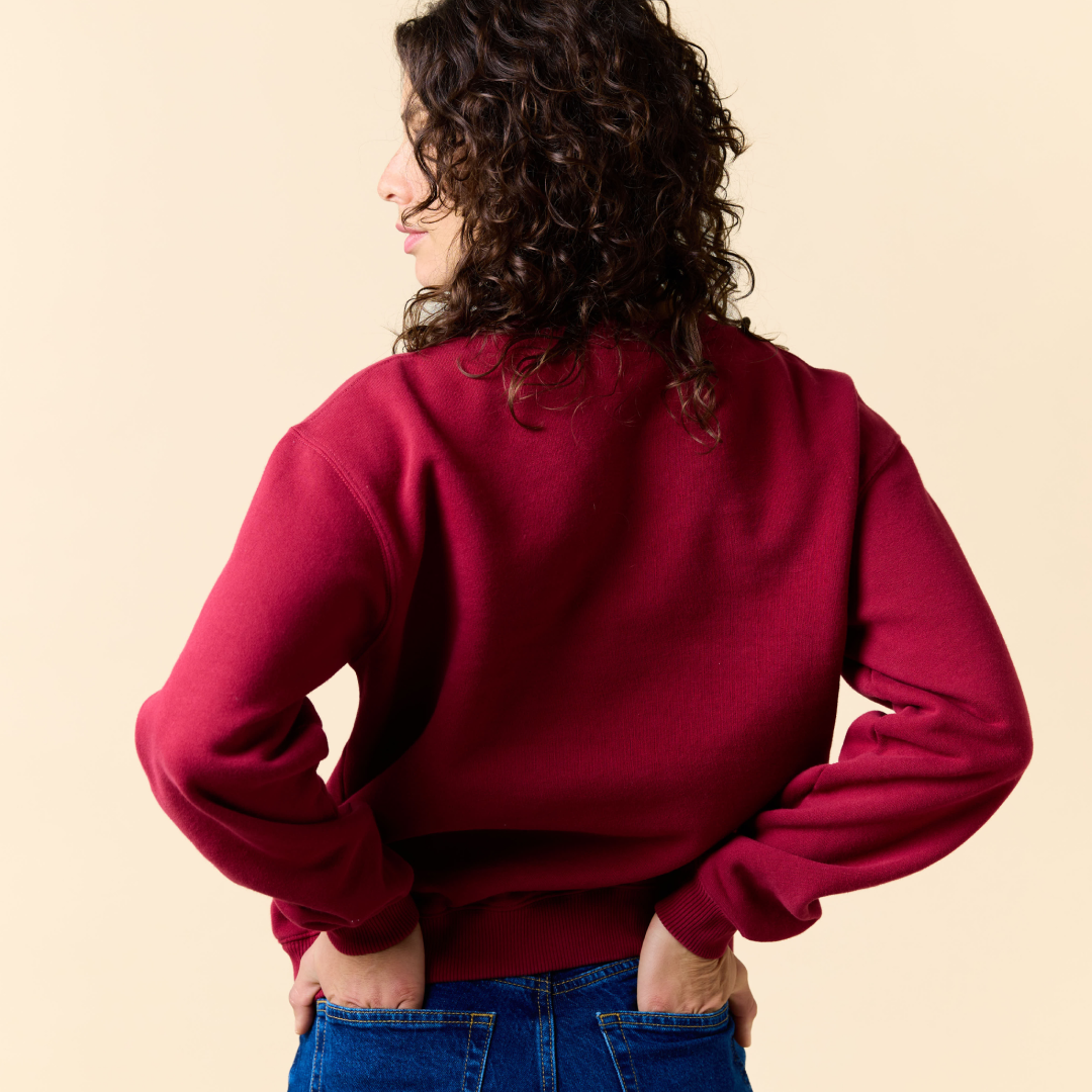 Kindness Sweater aus Bio-Baumwolle in Bordeaux