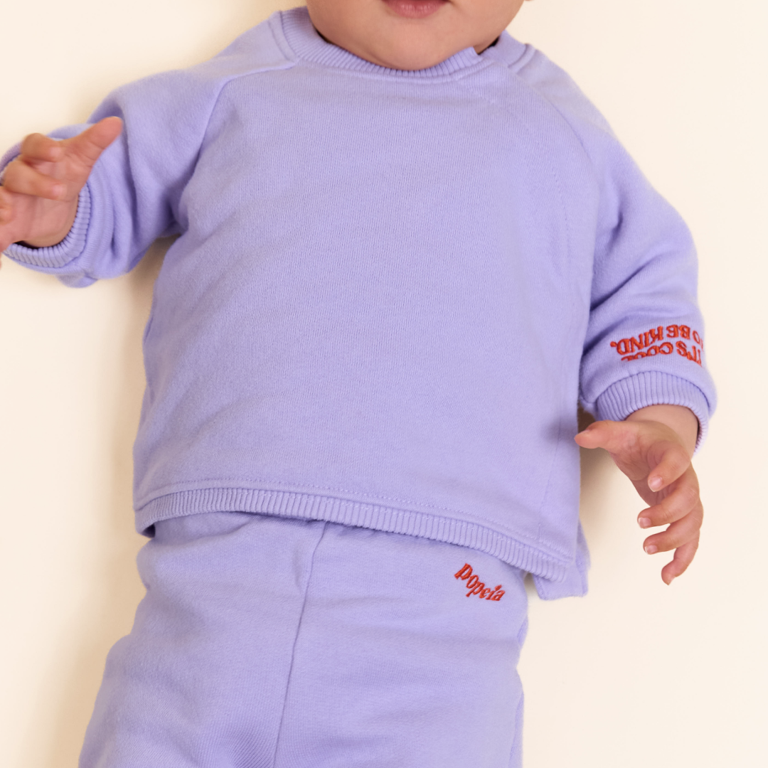 Baby Kindness Sweater aus Bio-Baumwolle in Lila