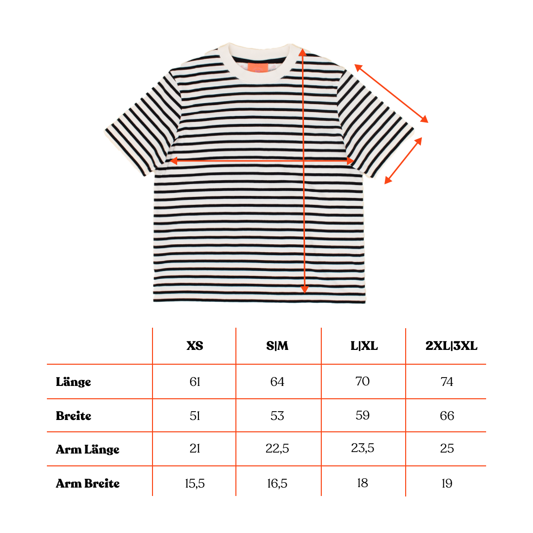 T-Shirt Gestreift aus Bio-Baumwolle in Schwarz/Off-White