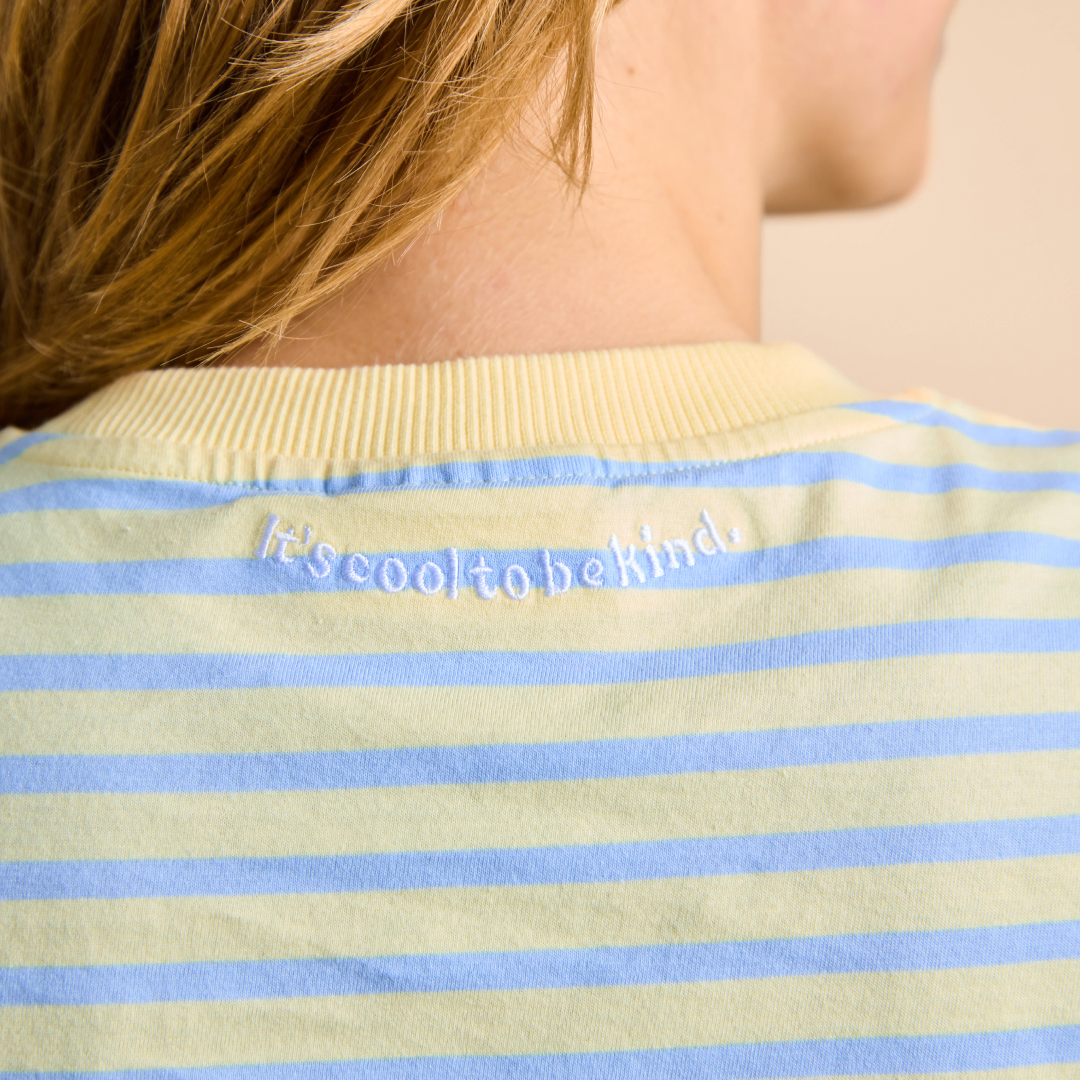 Organic Cotton T-Shirt (Striped) in Yellow/Light Blue