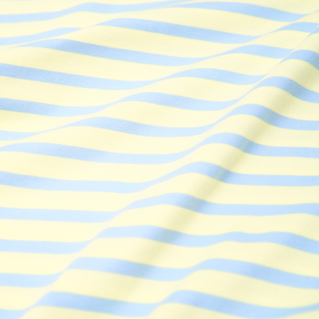 Organic Cotton T-Shirt (Striped) in Yellow/Light Blue