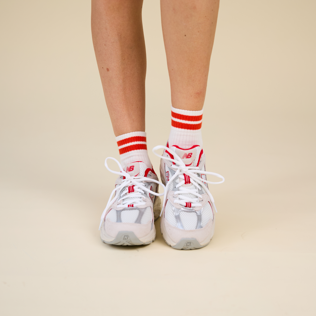 Ankle Set of 6 (The Tennis): Organic Cotton Socks in Off-White