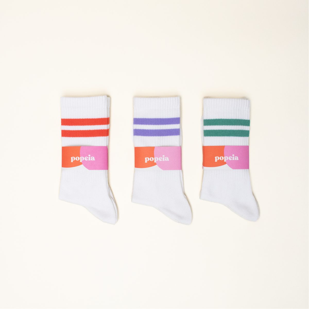The Tennis 3er-Set: Socken aus Bio-Baumwolle in Off-White