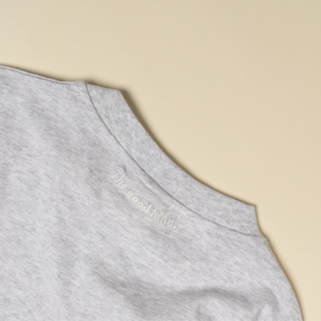 Langarmshirt aus Bio-Baumwolle in Grau